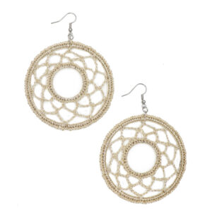 Handmade Golden Round Crochet Earring