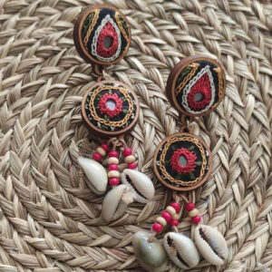 2-Layer Multicolor Hand Embroidered Earrings