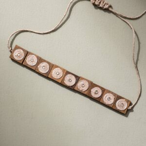 Square Wooden Block Jute Choker